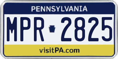 PA license plate MPR2825