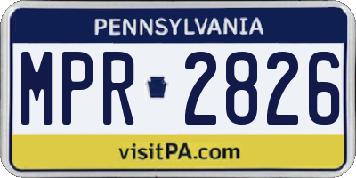 PA license plate MPR2826