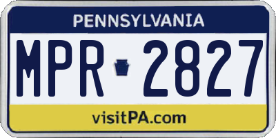 PA license plate MPR2827