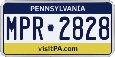 PA license plate MPR2828