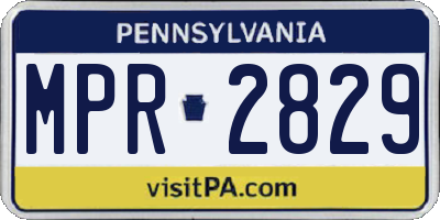 PA license plate MPR2829