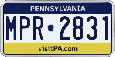 PA license plate MPR2831