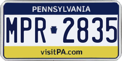 PA license plate MPR2835