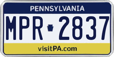 PA license plate MPR2837