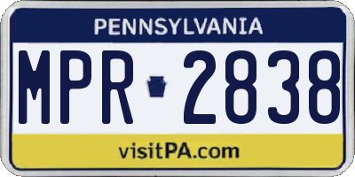 PA license plate MPR2838