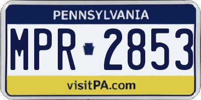 PA license plate MPR2853