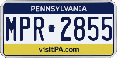 PA license plate MPR2855