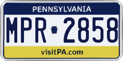 PA license plate MPR2858