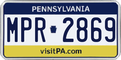 PA license plate MPR2869