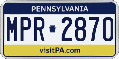 PA license plate MPR2870