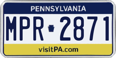 PA license plate MPR2871