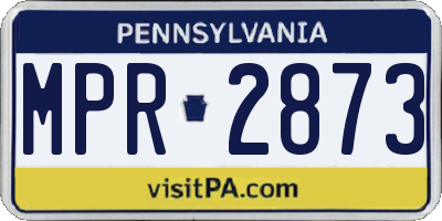 PA license plate MPR2873
