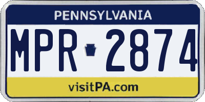 PA license plate MPR2874