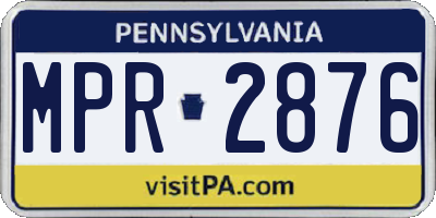 PA license plate MPR2876