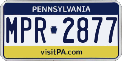 PA license plate MPR2877