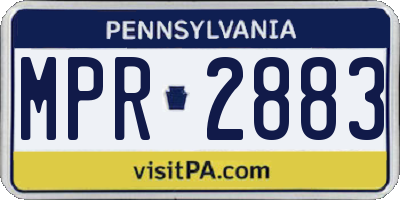 PA license plate MPR2883