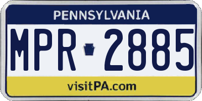 PA license plate MPR2885