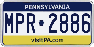 PA license plate MPR2886