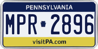 PA license plate MPR2896