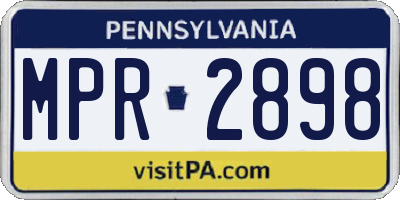 PA license plate MPR2898
