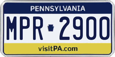 PA license plate MPR2900