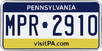 PA license plate MPR2910