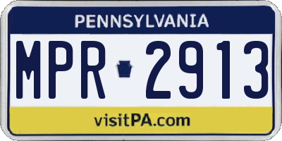 PA license plate MPR2913
