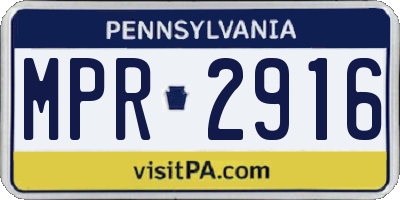 PA license plate MPR2916