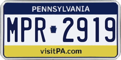 PA license plate MPR2919