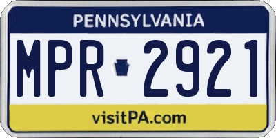 PA license plate MPR2921