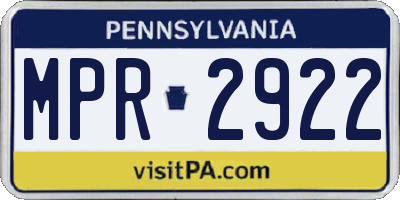 PA license plate MPR2922