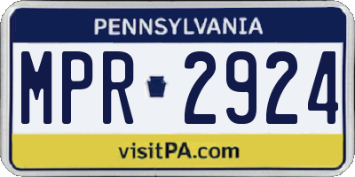 PA license plate MPR2924