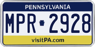 PA license plate MPR2928