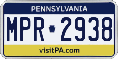PA license plate MPR2938