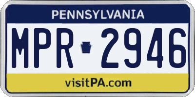 PA license plate MPR2946