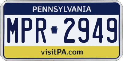 PA license plate MPR2949