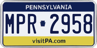PA license plate MPR2958