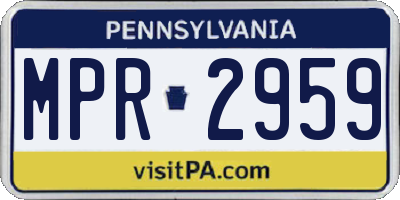 PA license plate MPR2959