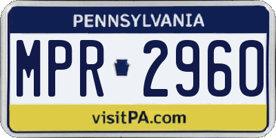 PA license plate MPR2960