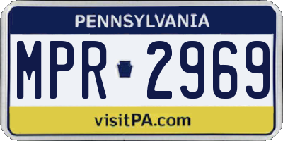 PA license plate MPR2969