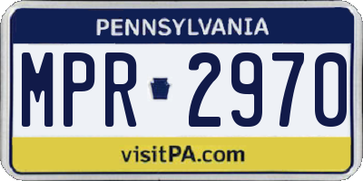 PA license plate MPR2970