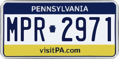 PA license plate MPR2971