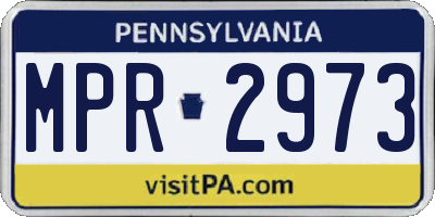 PA license plate MPR2973