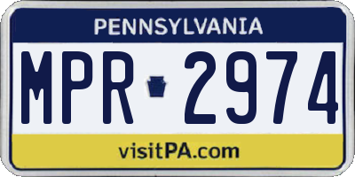 PA license plate MPR2974