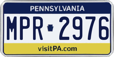 PA license plate MPR2976