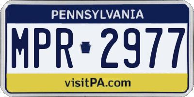 PA license plate MPR2977