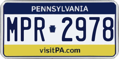 PA license plate MPR2978