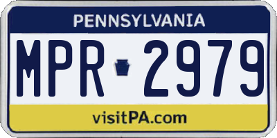 PA license plate MPR2979