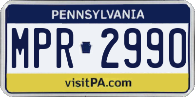 PA license plate MPR2990