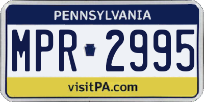 PA license plate MPR2995